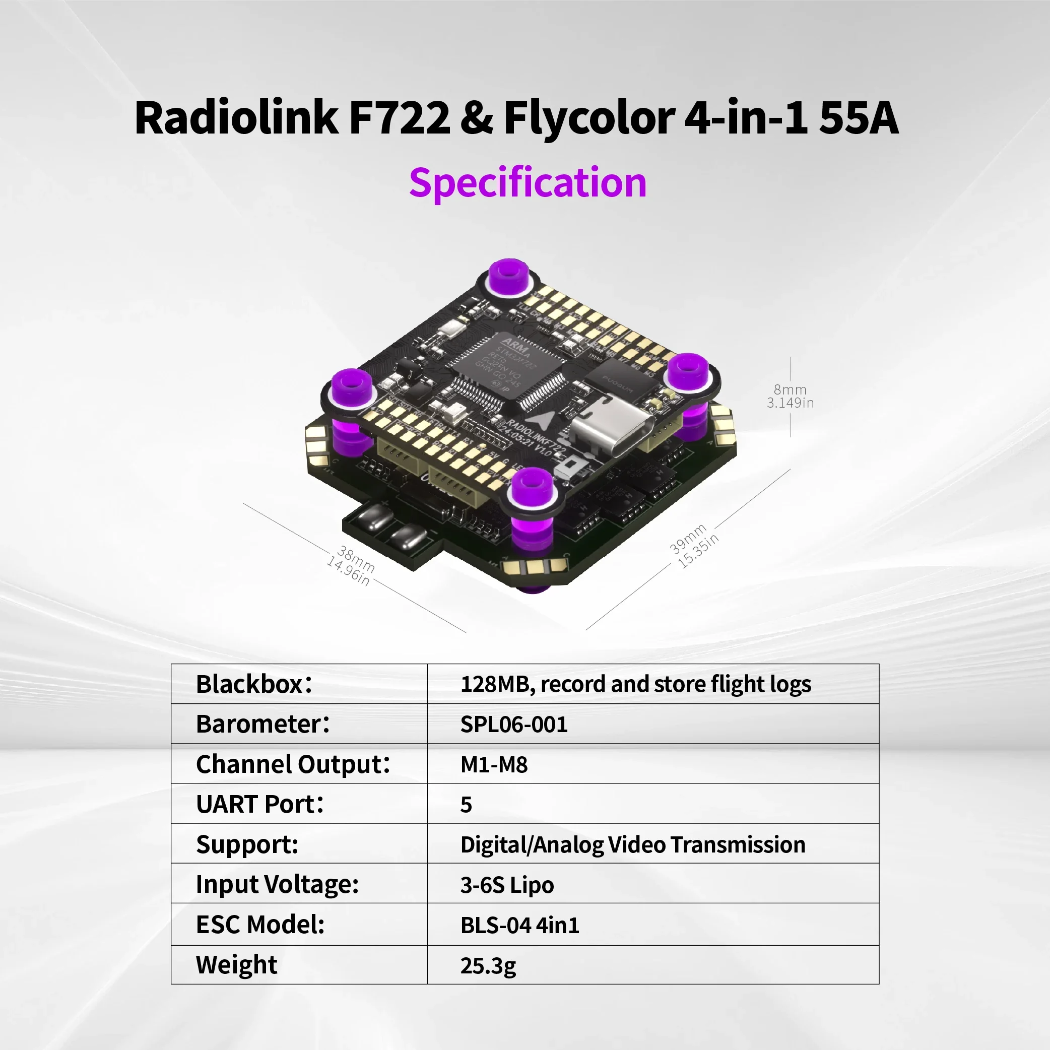 RoRusRadiolink F722 Flight Con - Betaflight Fc F7 评论和价格